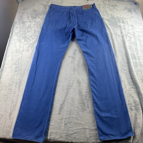 Levi's 501 Men's Jeans Blue Button-Fly 36W 34" Regular‎ Straight Pockets - Picture 8 of 10
